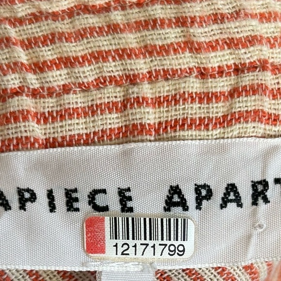 Apiece Apart Orange Striped asymmetrical Midi Skirt size 14 - Picture 5 of 7